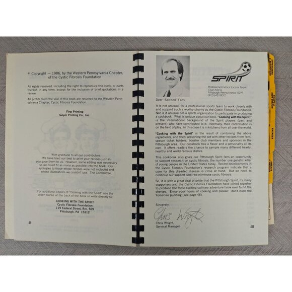 Cooking With The Spirit 1986 Cookbook Pittsburgh Spirit Soccer Local Ethnic - Picture 4 of 10